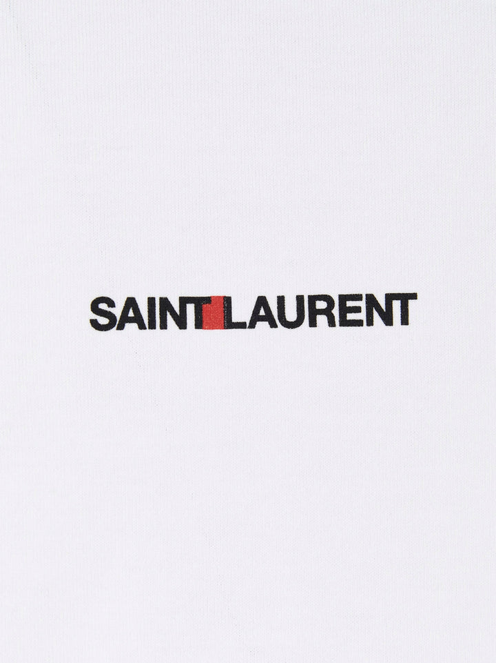 Saint Laurent White Cotton T-Shirt