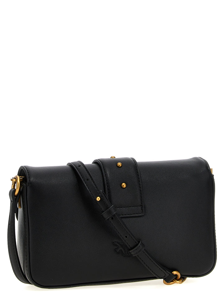 PINKO Black Calfskin Shoulder Bag