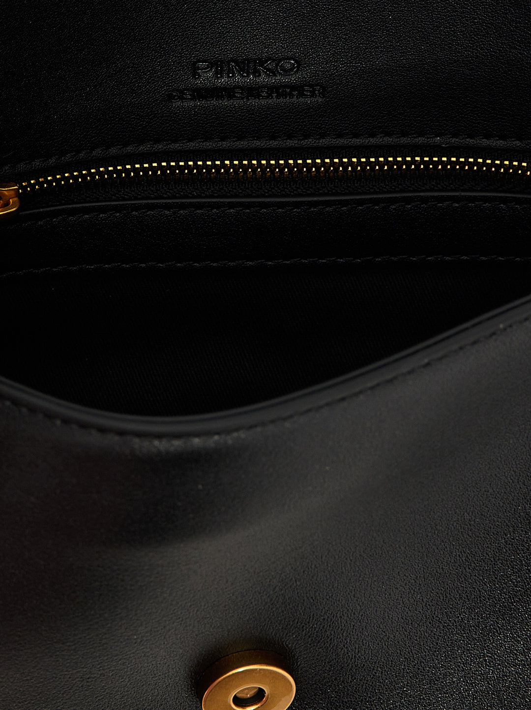 PINKO Black Calfskin Shoulder Bag