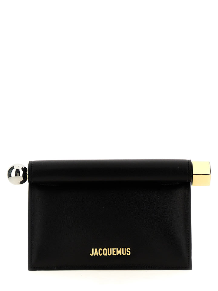 Jacquemus Black Lamb Leather Clutch Bag