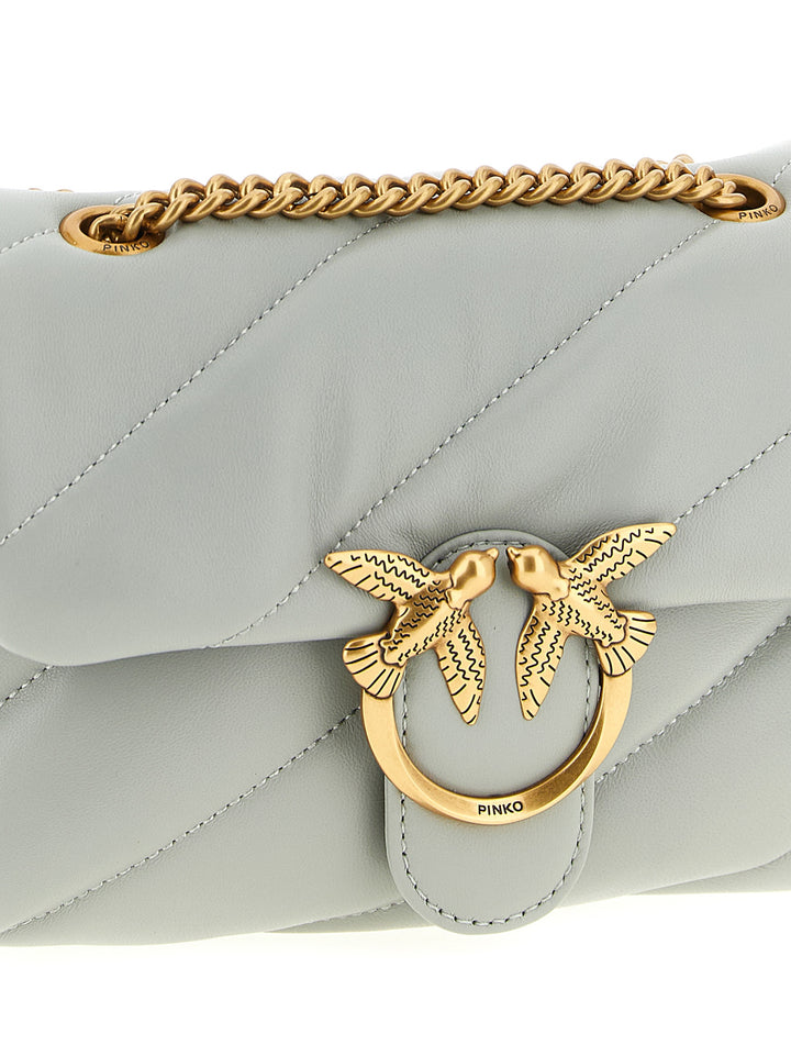 PINKO Gray Lamb Fur Crossbody Bag