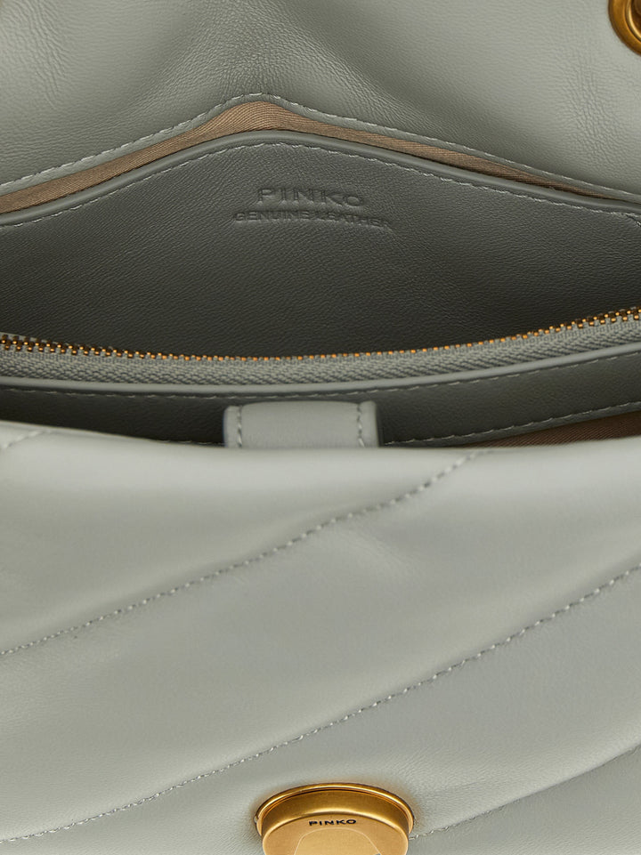 PINKO Gray Lamb Fur Crossbody Bag
