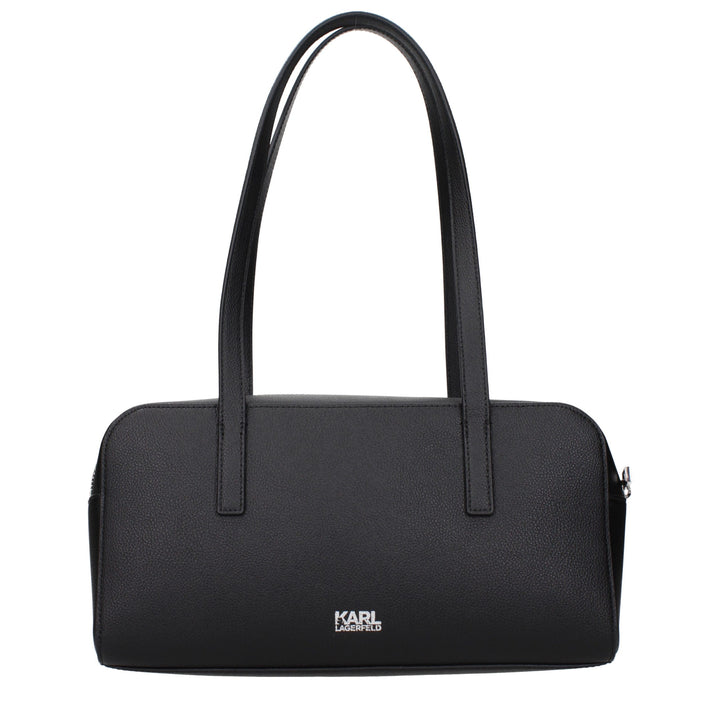 Karl Lagerfeld Black Leather Shoulder Bag