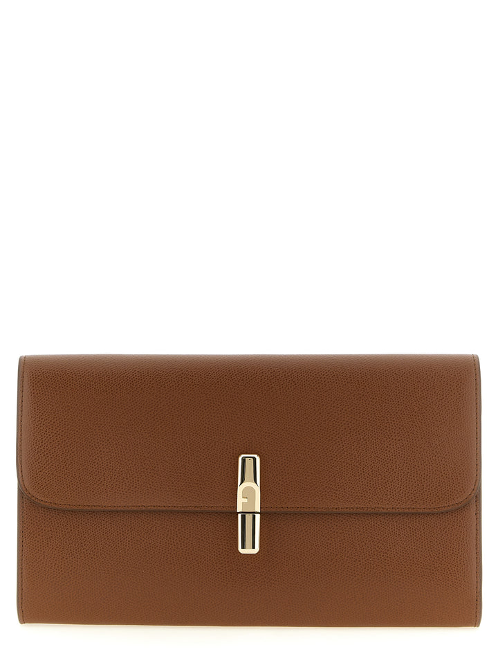 Furla Brown Calfskin Clutch Bag