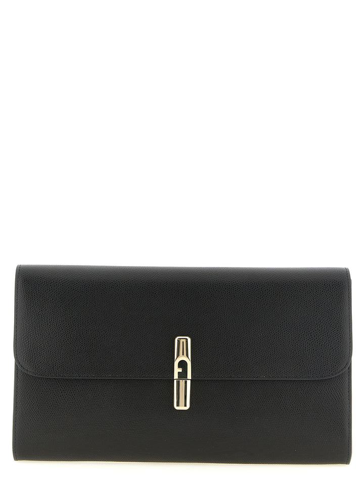 Furla Black Calfskin Clutch Bag