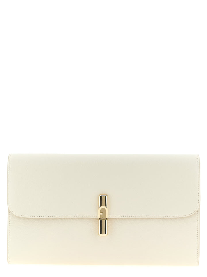 Furla White Calfskin Clutch Bag