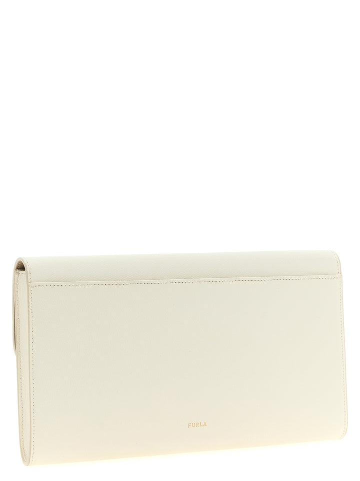 Furla White Calfskin Clutch Bag