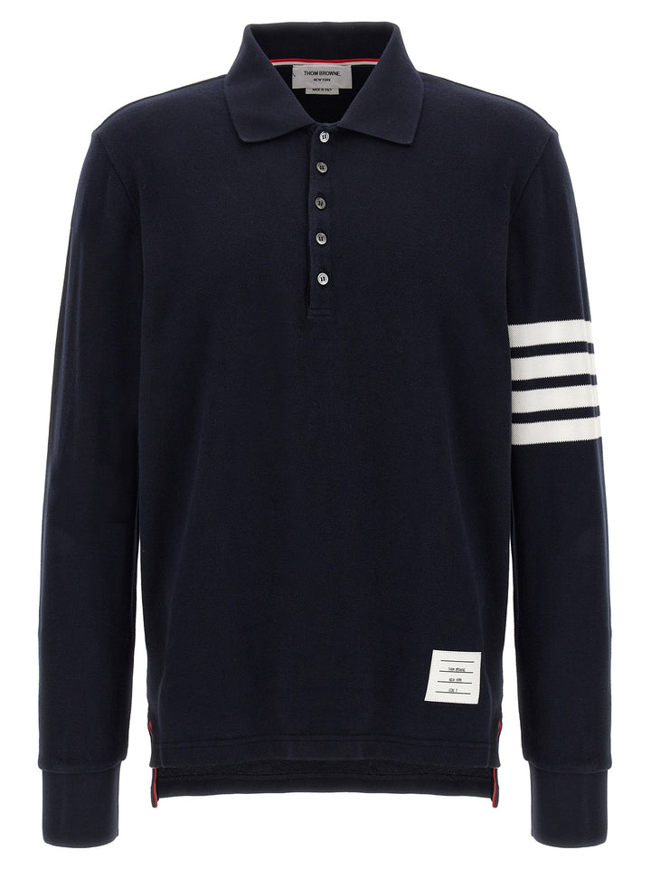 Thom Browne Blue Cotton Polo Shirt