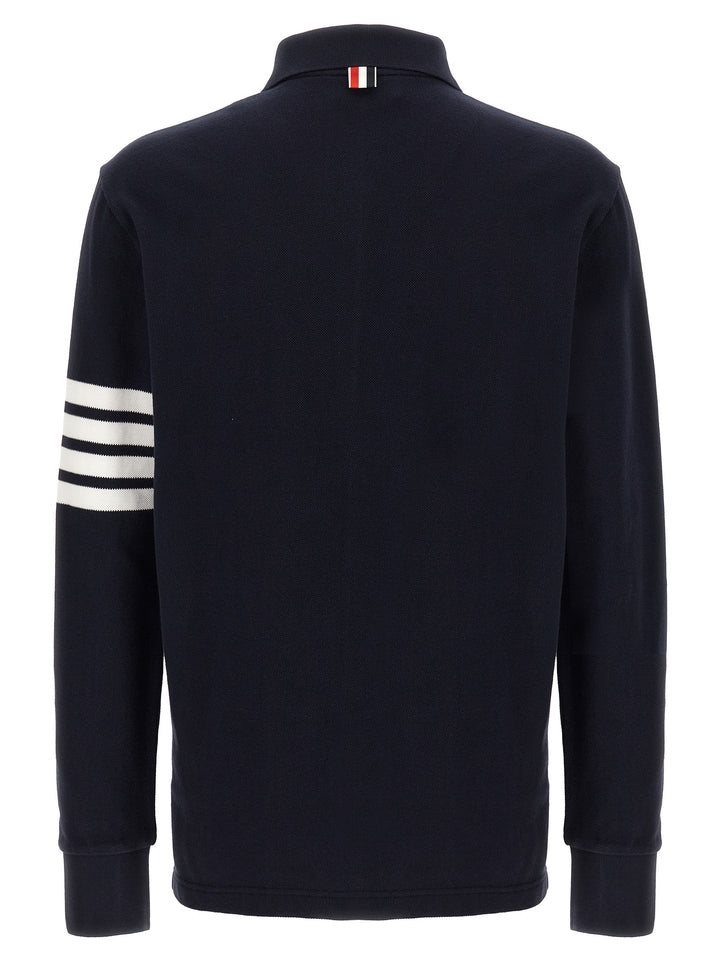Thom Browne Blue Cotton Polo Shirt