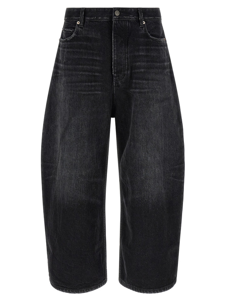 Balenciaga Black Cotton Cropped Jeans