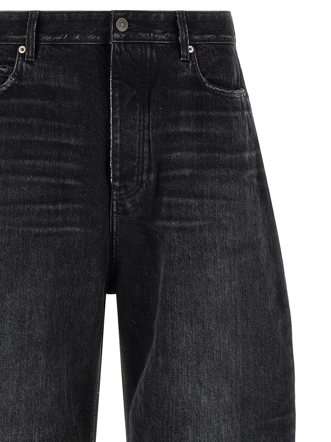 Balenciaga Black Cotton Cropped Jeans
