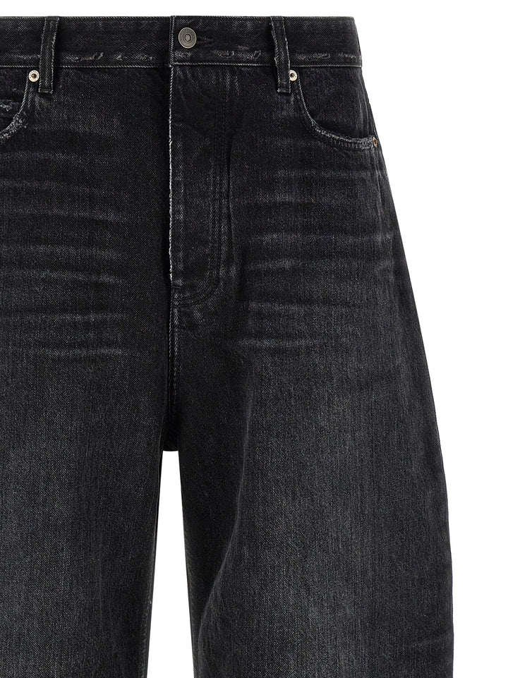 Balenciaga Black Cotton Cropped Jeans
