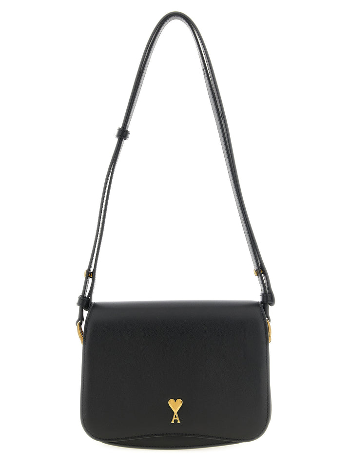 Ami Paris Black Cowhide Crossbody Bag