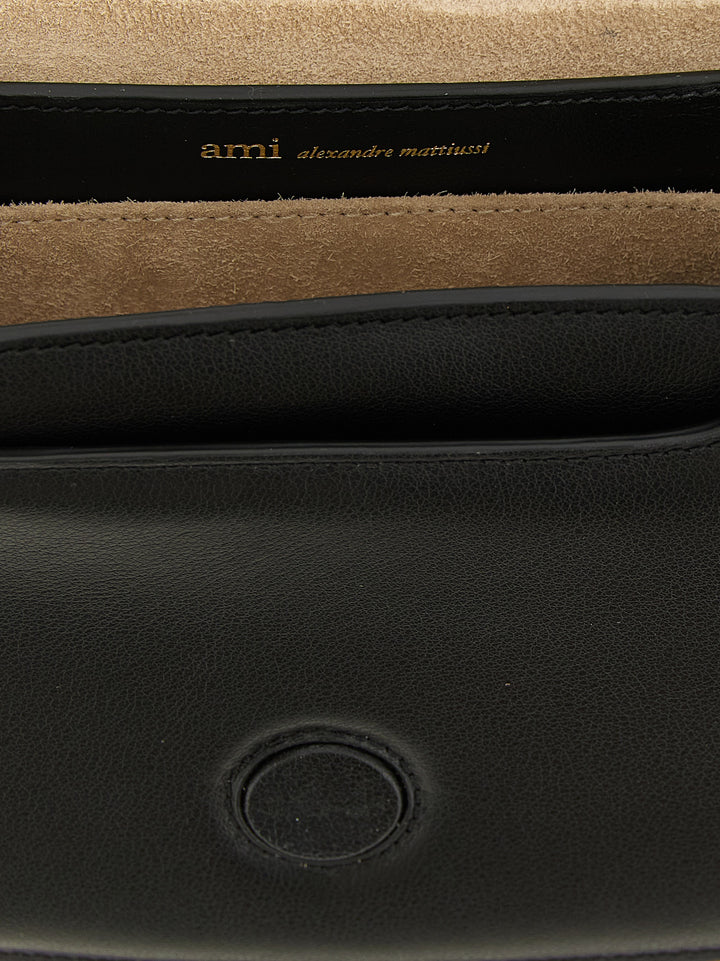 Ami Paris Black Cowhide Crossbody Bag