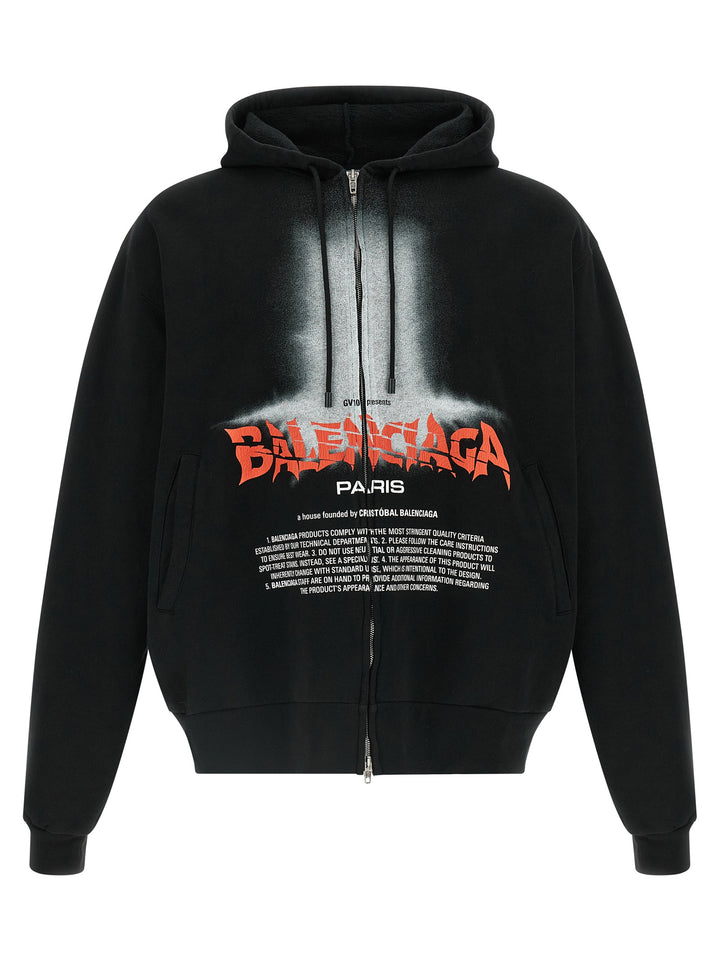 Balenciaga Black Cotton Sweatshirt