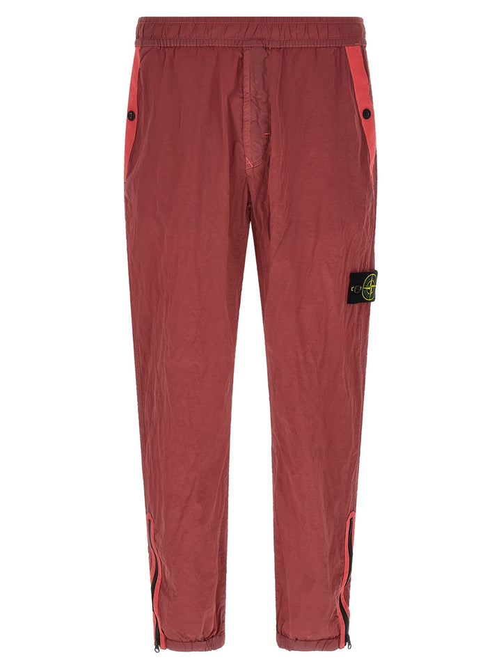 Stone Island Red Polyamide Joggers (Workout Pants)