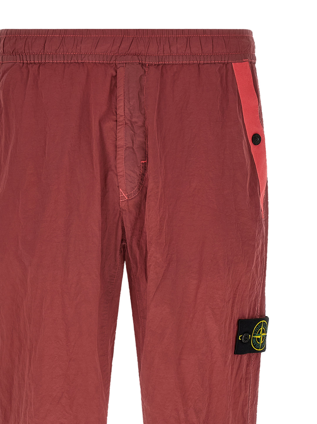 Stone Island Red Polyamide Joggers (Workout Pants)