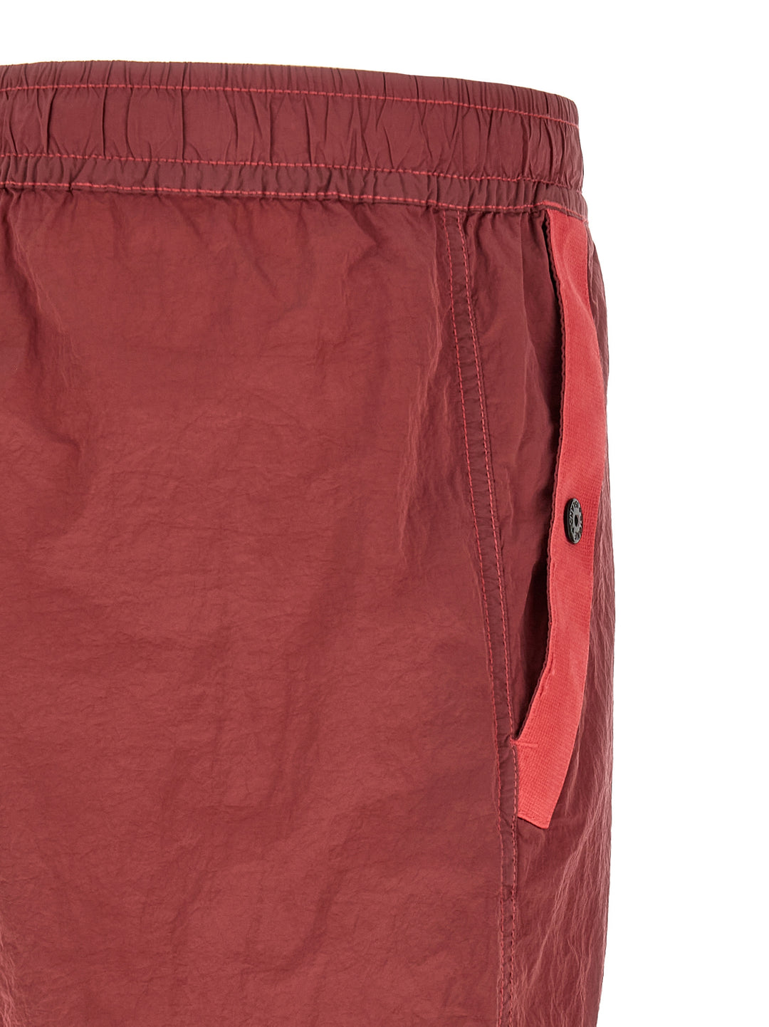Stone Island Red Polyamide Joggers (Workout Pants)