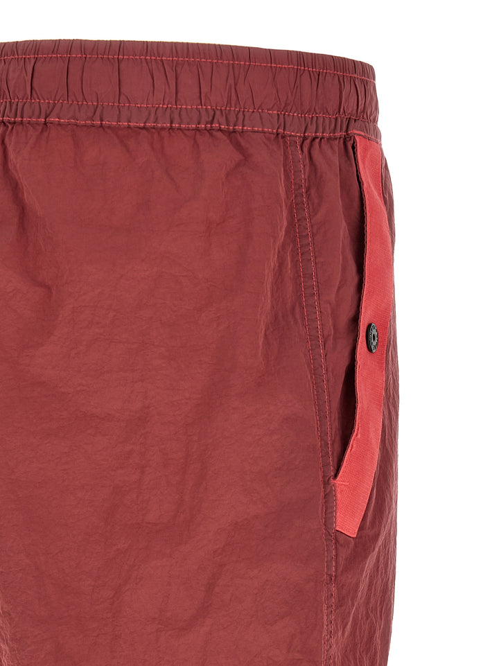 Stone Island Red Polyamide Joggers (Workout Pants)