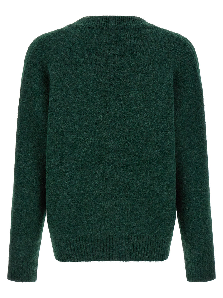 Ami Paris Bicolor Alpaca Leather Cardigan