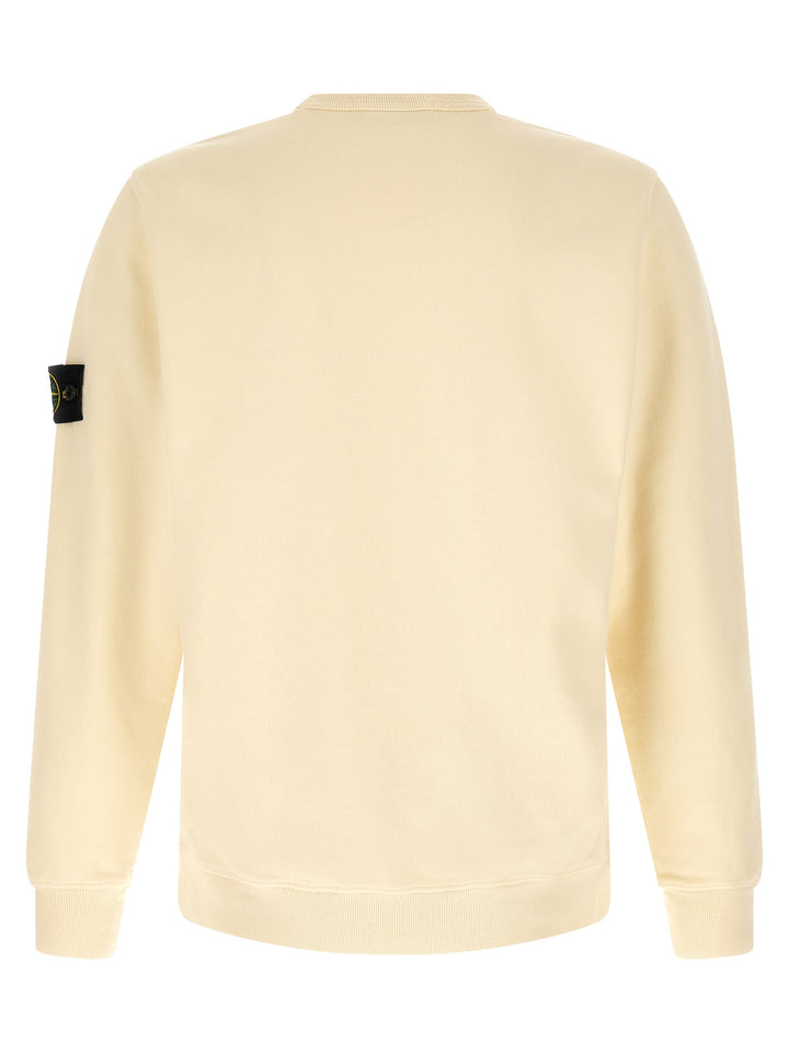 Stone Island White Cotton Sweatshirt