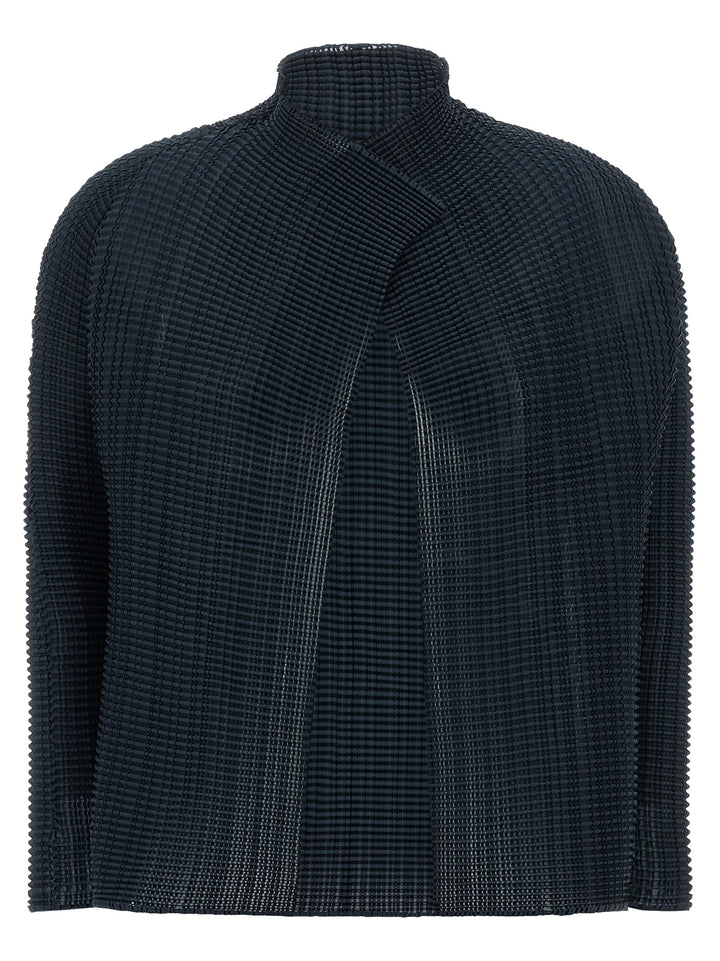 Issey Miyake Blue Polyester Cardigan