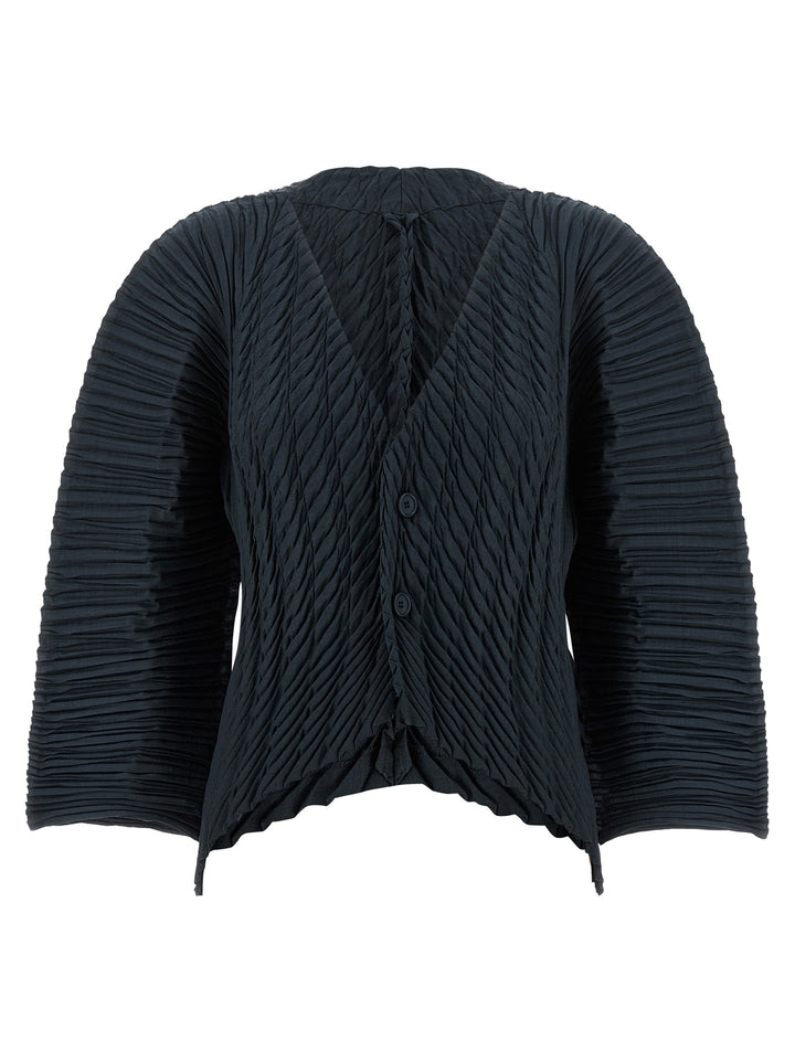 Issey Miyake Black Polyester Cardigan