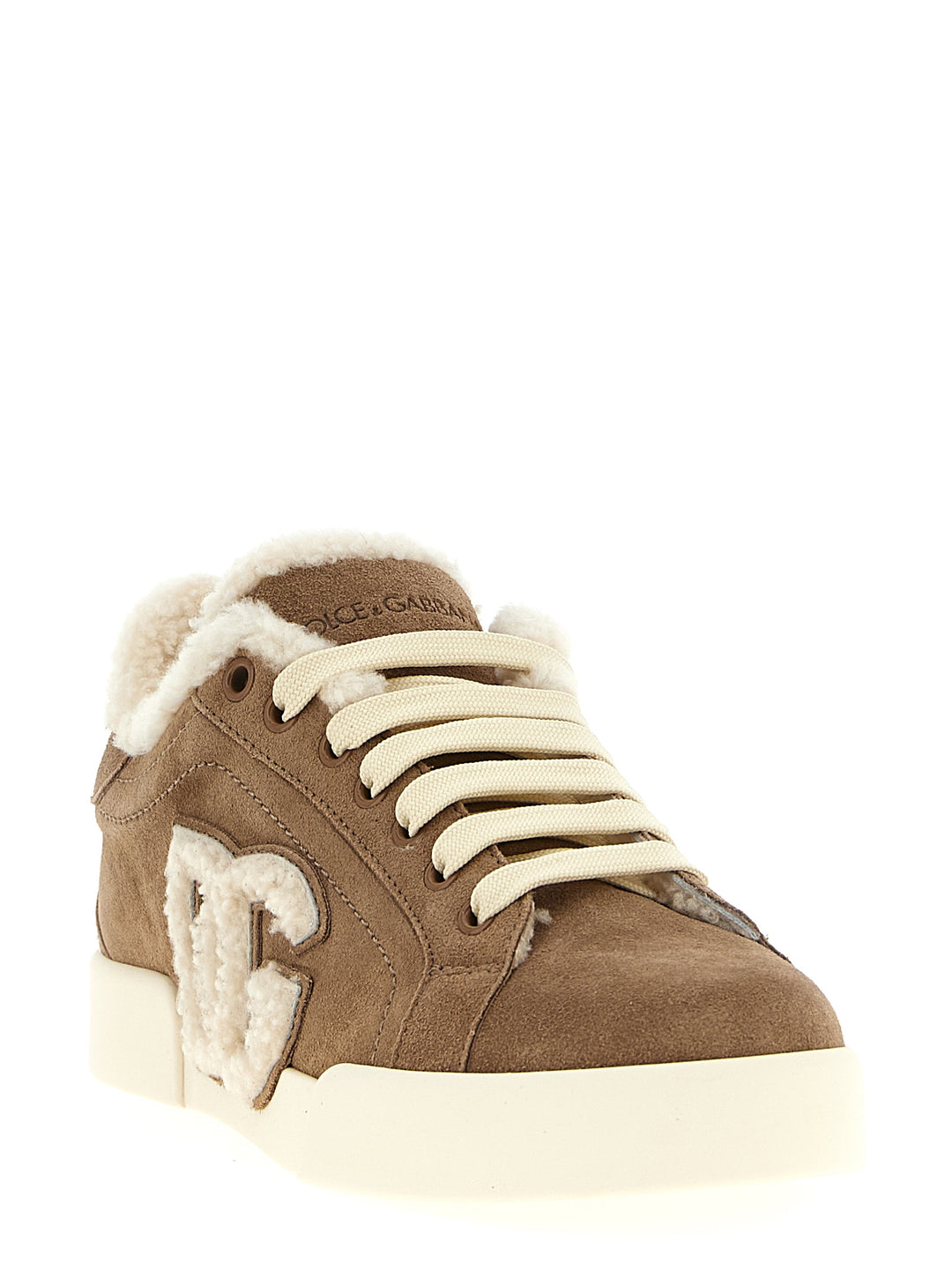 Dolce &amp; Gabbana Brown Lambskin Sneakers