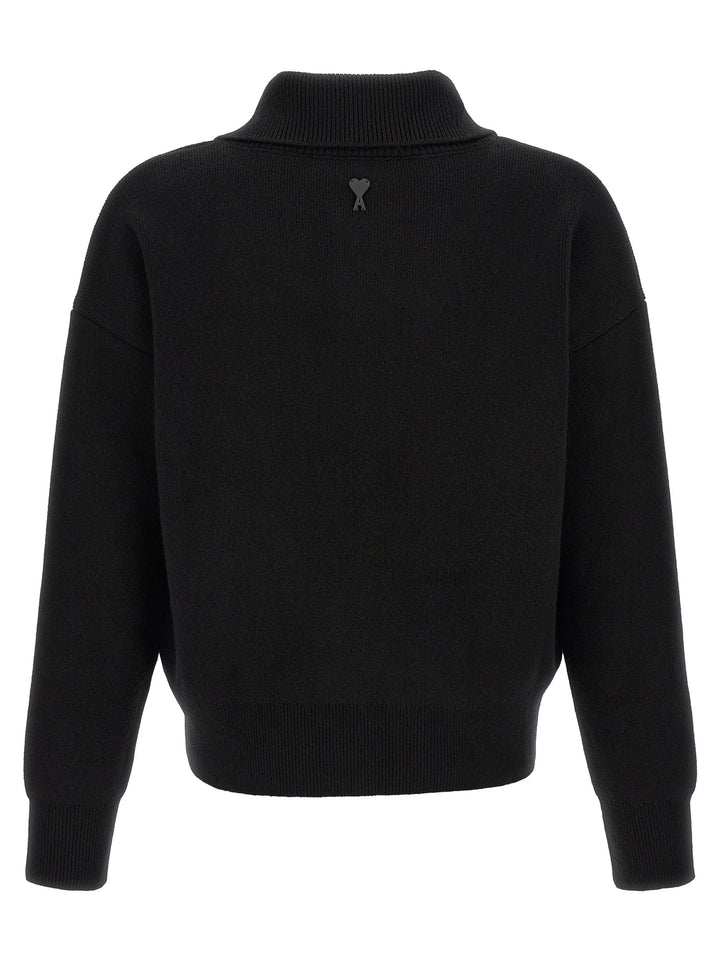 Ami Paris Black Wool Cardigan