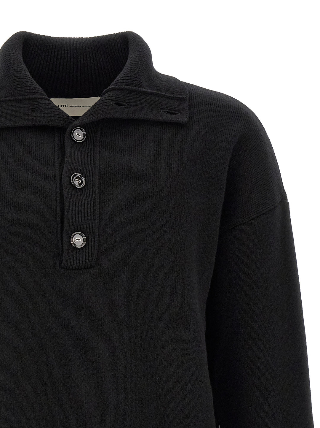 Ami Paris Black Wool Cardigan