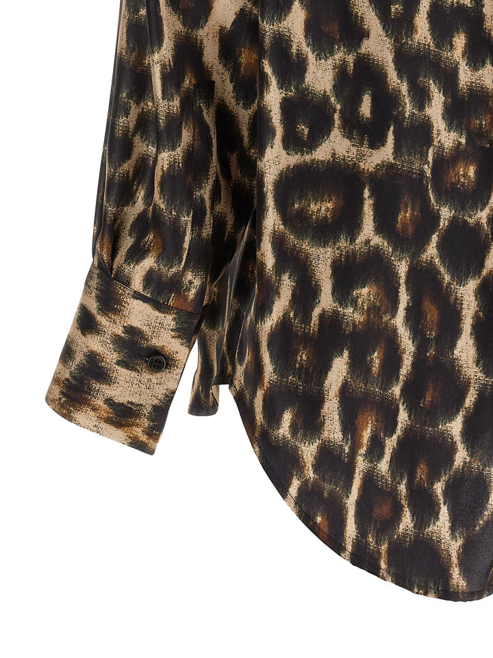 Alberto Biani Brown Silk Blouse