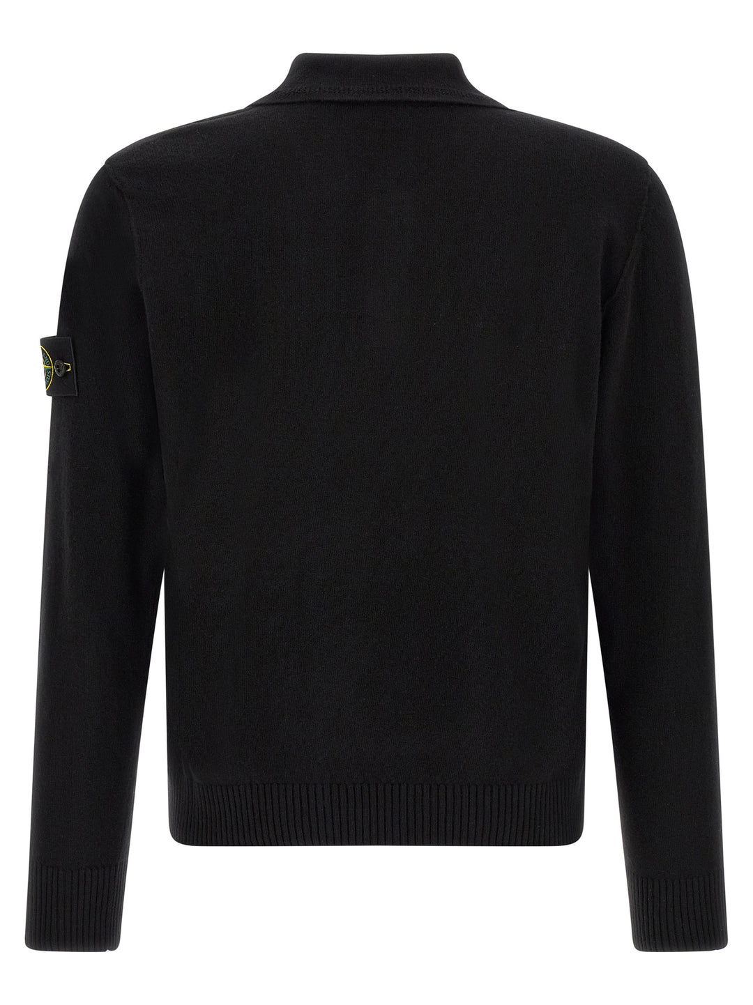 Stone Island Black Virgin Wool Polo Shirt