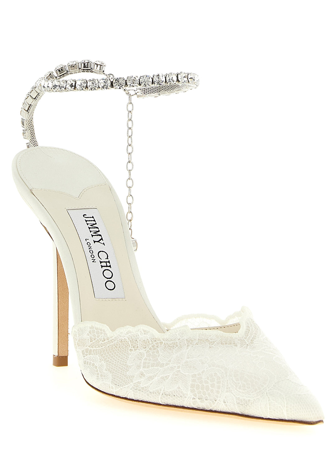 Jimmy Choo White Tencel High Heel Pumps