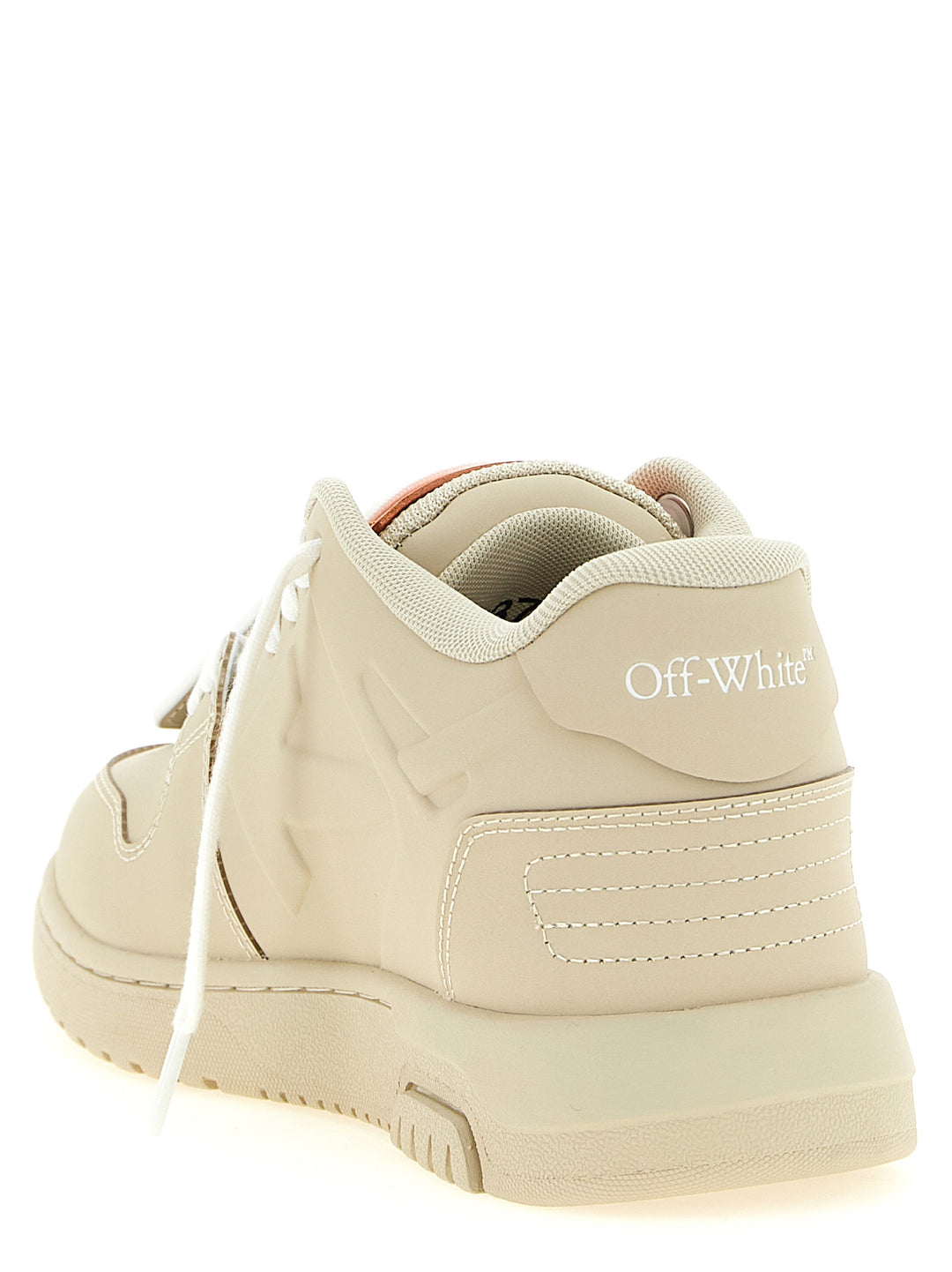 Off-White Beige Plastic Athletic Sneakers