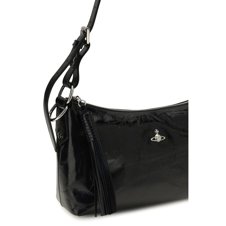 Vivienne Westwood Black Calf Leather Bos Taurus Shoulder Bag