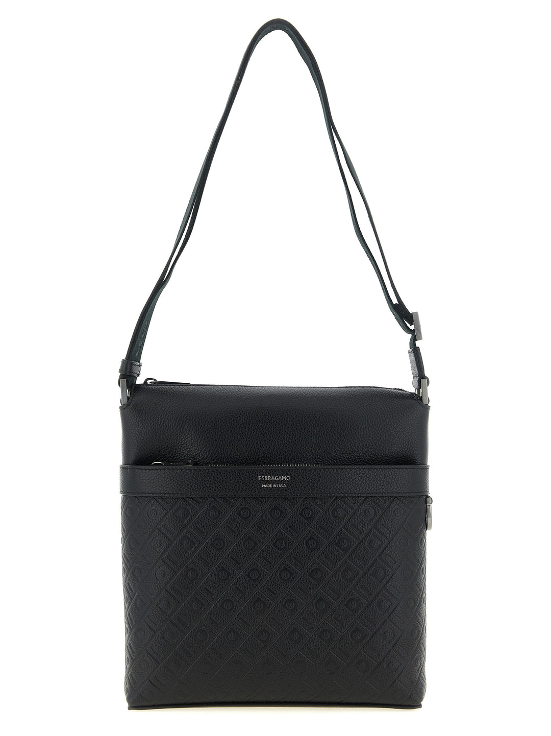 Ferragamo Black Calfskin Crossbody Bag
