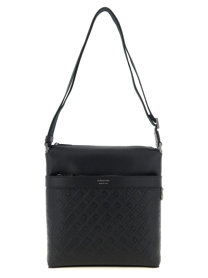 Ferragamo Black Calfskin Crossbody Bag