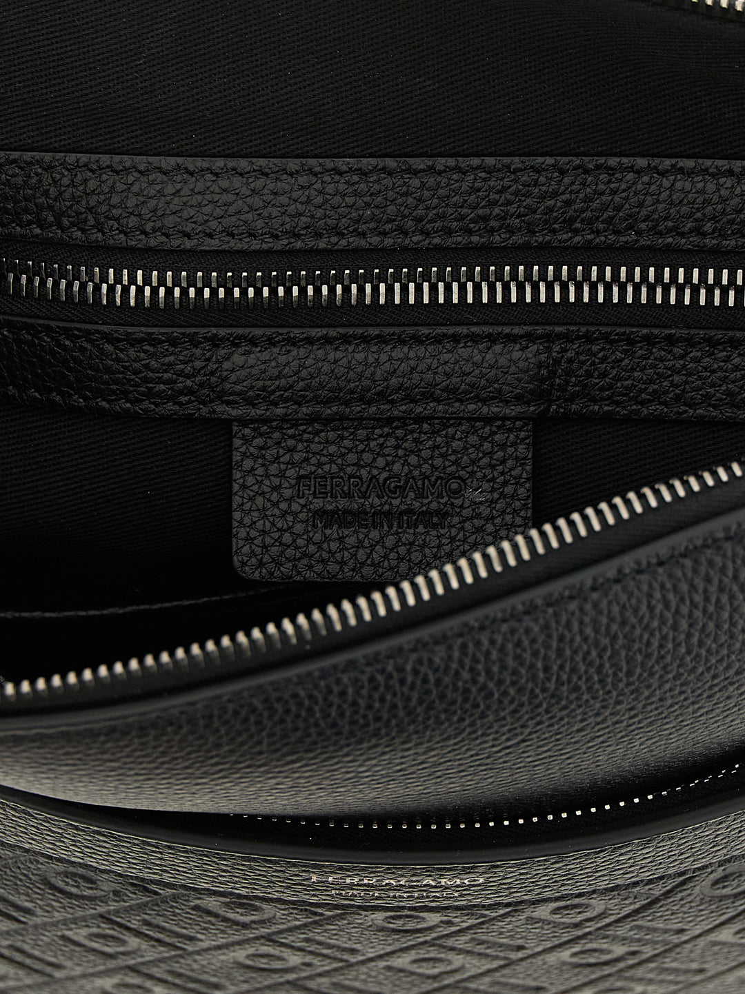 Ferragamo Black Calfskin Crossbody Bag