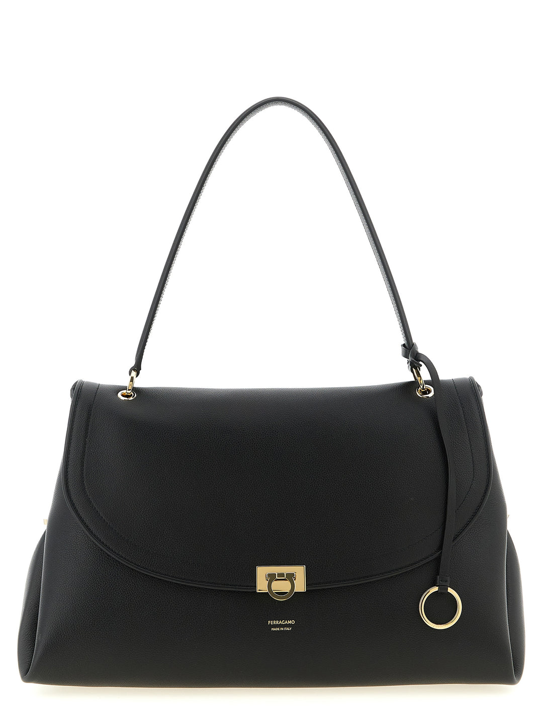 Ferragamo Black Calfskin Shoulder Bag