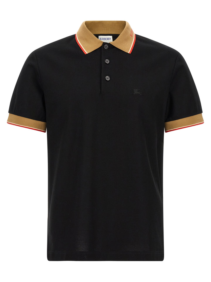 Burberry Black Cotton Polo Shirt