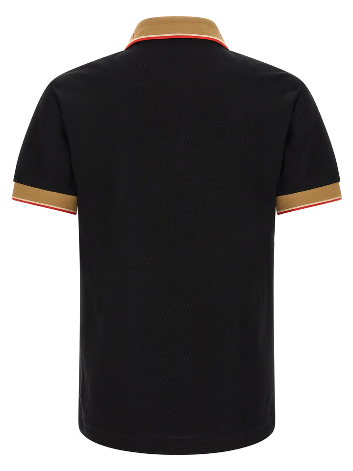 Burberry Black Cotton Polo Shirt