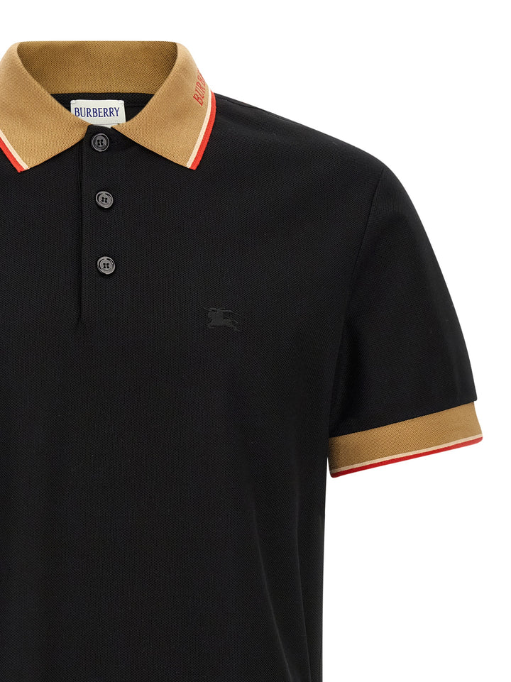 Burberry Black Cotton Polo Shirt