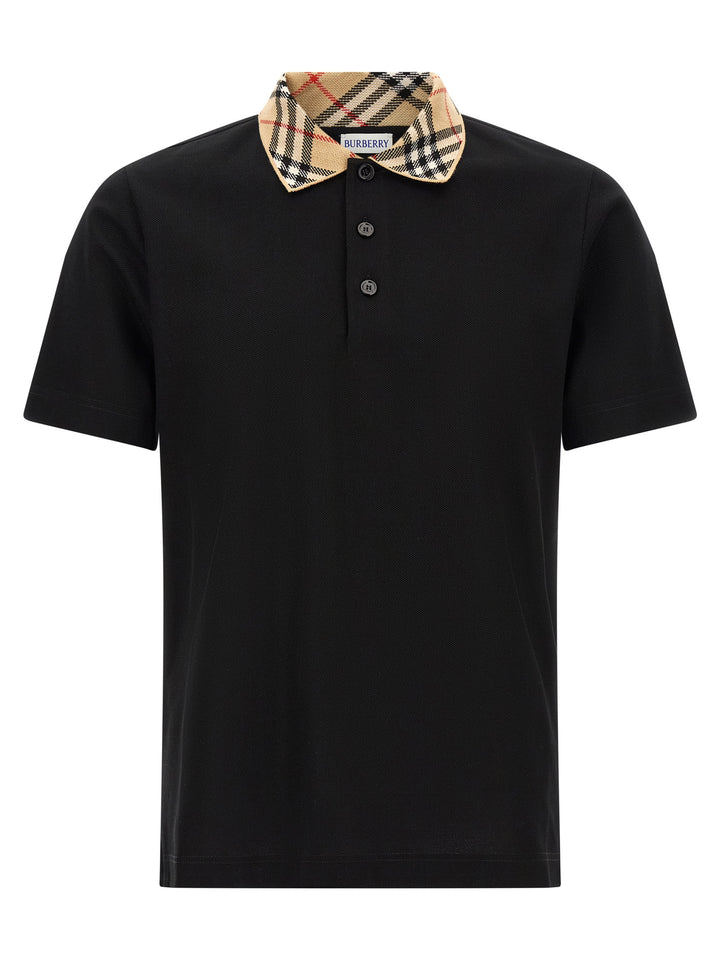 Burberry Black Cotton Polo Shirt