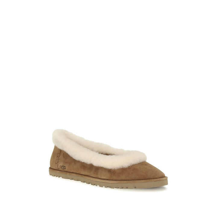 UGG Beige Suede Leather Ballet Flats