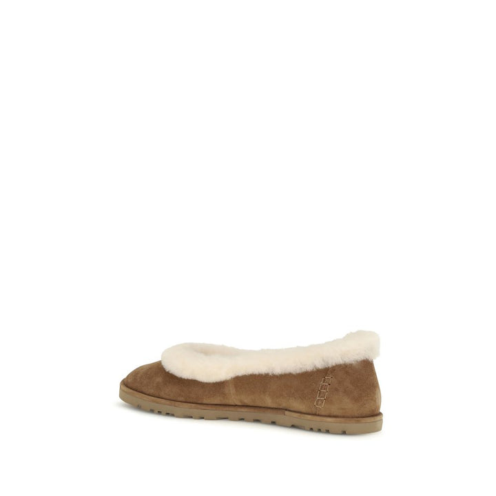 UGG Beige Suede Leather Ballet Flats