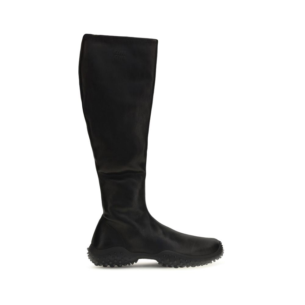 Miu Miu Black Lamb Ovis Aries Ankle Boots