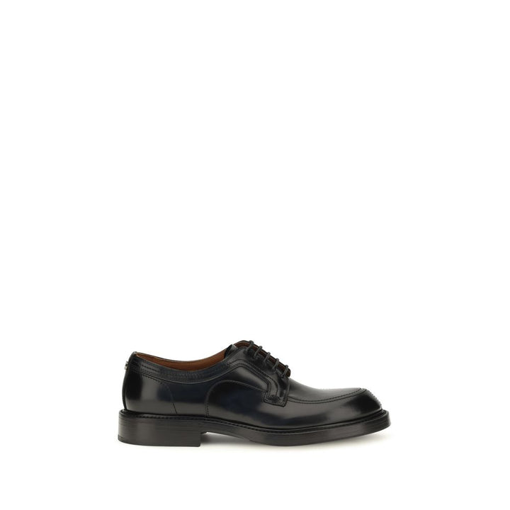 Dolce &amp; Gabbana Black Calf Leather Bos Taurus Oxfords And Derbies