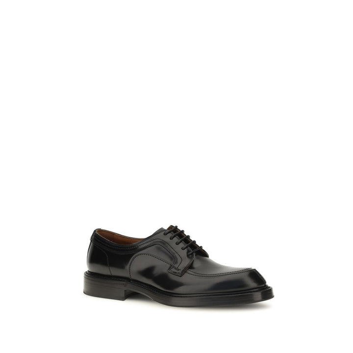 Dolce &amp; Gabbana Black Calf Leather Bos Taurus Oxfords And Derbies