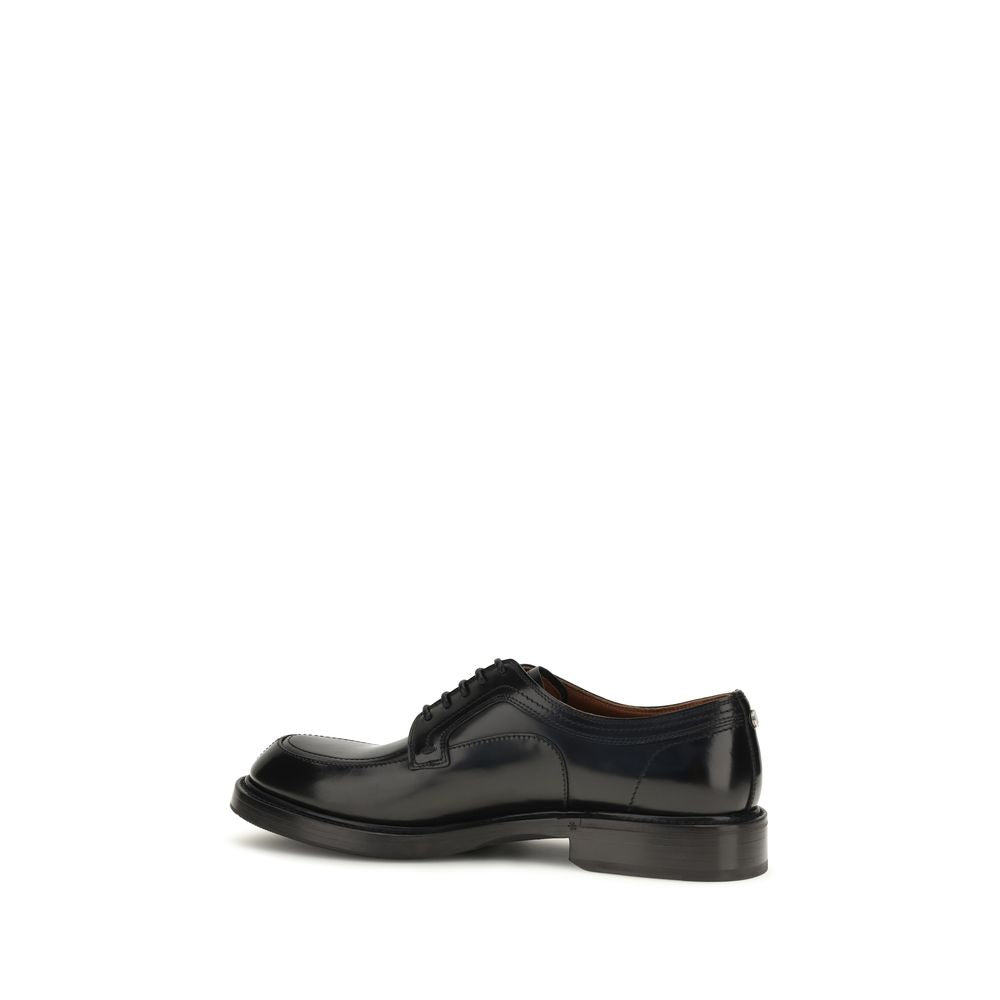 Dolce &amp; Gabbana Black Calf Leather Bos Taurus Oxfords And Derbies