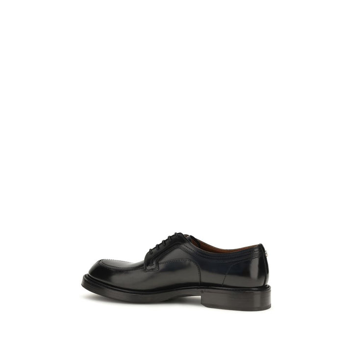 Dolce &amp; Gabbana Black Calf Leather Bos Taurus Oxfords And Derbies